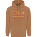 Funny Thinking About Chickens Farm Farmer Mens 80% Cotton Hoodie Caramel Latte