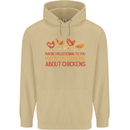 Funny Thinking About Chickens Farm Farmer Mens 80% Cotton Hoodie Sand
