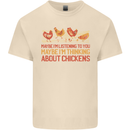 Funny Thinking About Chickens Farm Farmer Mens Cotton T-Shirt Tee Top Natural