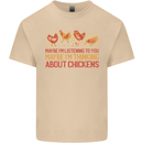 Funny Thinking About Chickens Farm Farmer Mens Cotton T-Shirt Tee Top Sand