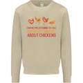 Funny Thinking About Chickens Farm Farmer Mens Sweatshirt Jumper Sand