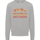 Funny Thinking About Chickens Farm Farmer Mens Sweatshirt Jumper Sports Grey