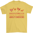 Funny Thinking About Chickens Farm Farmer Mens T-Shirt 100% Cotton Yellow