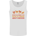 Funny Thinking About Chickens Farm Farmer Mens Vest Tank Top White