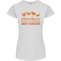 Funny Thinking About Chickens Farm Farmer Womens Petite Cut T-Shirt White
