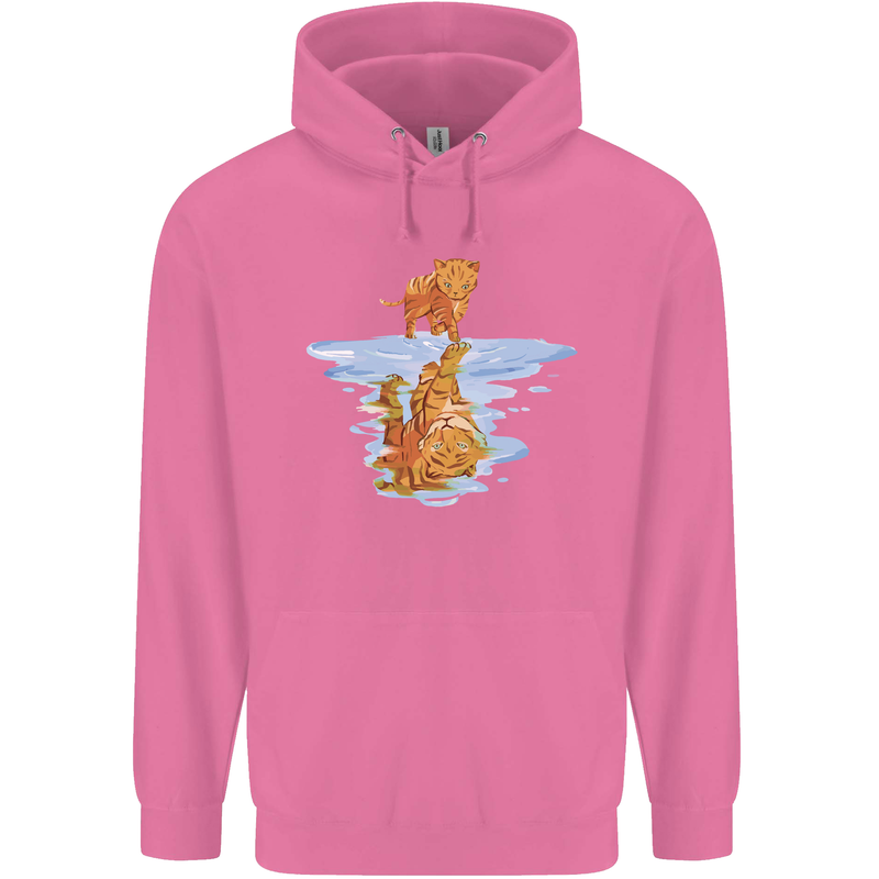 Funny Tiger Cat Reflection Childrens Kids Hoodie Azalea