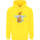 Funny Tiger Cat Reflection Childrens Kids Hoodie Yellow