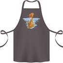 Funny Tiger Cat Reflection Cotton Apron 100% Organic Dark Grey
