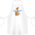Funny Tiger Cat Reflection Cotton Apron 100% Organic White