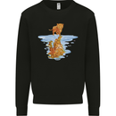 Funny Tiger Cat Reflection Kids Sweatshirt Jumper Black