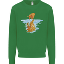 Funny Tiger Cat Reflection Kids Sweatshirt Jumper Irish Green