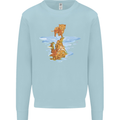 Funny Tiger Cat Reflection Kids Sweatshirt Jumper Light Blue
