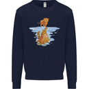 Funny Tiger Cat Reflection Kids Sweatshirt Jumper Navy Blue