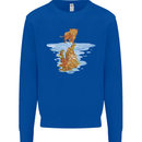 Funny Tiger Cat Reflection Kids Sweatshirt Jumper Royal Blue