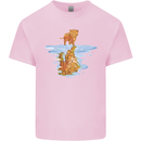 Funny Tiger Cat Reflection Kids T-Shirt Childrens Light Pink
