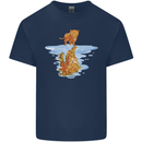 Funny Tiger Cat Reflection Kids T-Shirt Childrens Navy Blue