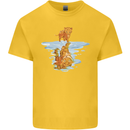 Funny Tiger Cat Reflection Kids T-Shirt Childrens Yellow