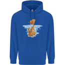 Funny Tiger Cat Reflection Mens 80% Cotton Hoodie Royal Blue