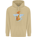 Funny Tiger Cat Reflection Mens 80% Cotton Hoodie Sand