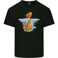 Funny Tiger Cat Reflection Mens Cotton T-Shirt Tee Top Black
