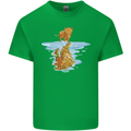 Funny Tiger Cat Reflection Mens Cotton T-Shirt Tee Top Irish Green
