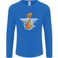 Funny Tiger Cat Reflection Mens Long Sleeve T-Shirt Royal Blue