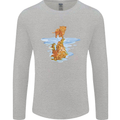 Funny Tiger Cat Reflection Mens Long Sleeve T-Shirt Sports Grey
