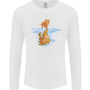 Funny Tiger Cat Reflection Mens Long Sleeve T-Shirt White