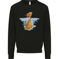 Funny Tiger Cat Reflection Mens Sweatshirt Jumper Black