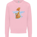 Funny Tiger Cat Reflection Mens Sweatshirt Jumper Light Pink