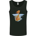 Funny Tiger Cat Reflection Mens Vest Tank Top Black