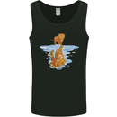 Funny Tiger Cat Reflection Mens Vest Tank Top Black