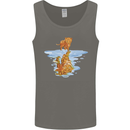 Funny Tiger Cat Reflection Mens Vest Tank Top Charcoal
