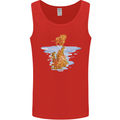 Funny Tiger Cat Reflection Mens Vest Tank Top Red