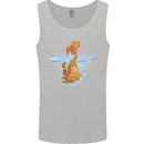 Funny Tiger Cat Reflection Mens Vest Tank Top Sports Grey