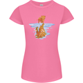 Funny Tiger Cat Reflection Womens Petite Cut T-Shirt Azalea