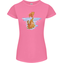 Funny Tiger Cat Reflection Womens Petite Cut T-Shirt Azalea