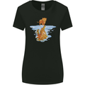 Funny Tiger Cat Reflection Womens Wider Cut T-Shirt Black