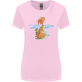 Funny Tiger Cat Reflection Womens Wider Cut T-Shirt Light Pink