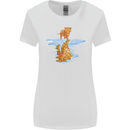 Funny Tiger Cat Reflection Womens Wider Cut T-Shirt White