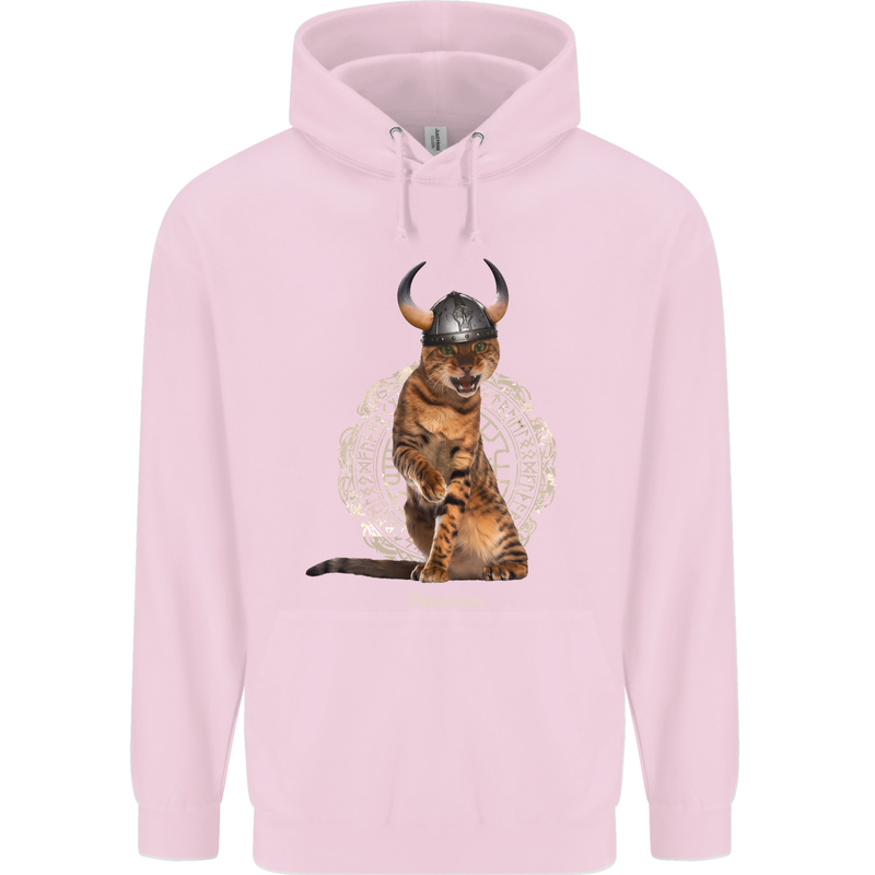 Funny Viking Cat The Vanquisher Childrens Kids Hoodie Light Pink