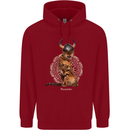 Funny Viking Cat The Vanquisher Childrens Kids Hoodie Red