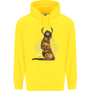 Funny Viking Cat The Vanquisher Childrens Kids Hoodie Yellow