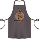 Funny Viking Cat The Vanquisher Cotton Apron 100% Organic Dark Grey