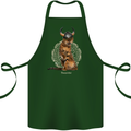 Funny Viking Cat The Vanquisher Cotton Apron 100% Organic Forest Green