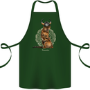 Funny Viking Cat The Vanquisher Cotton Apron 100% Organic Forest Green