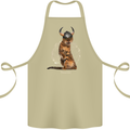Funny Viking Cat The Vanquisher Cotton Apron 100% Organic Khaki