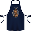 Funny Viking Cat The Vanquisher Cotton Apron 100% Organic Navy Blue
