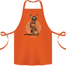 Funny Viking Cat The Vanquisher Cotton Apron 100% Organic Orange