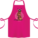 Funny Viking Cat The Vanquisher Cotton Apron 100% Organic Pink